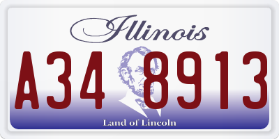 IL license plate A348913