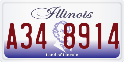 IL license plate A348914
