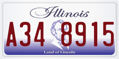 IL license plate A348915