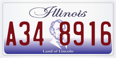 IL license plate A348916