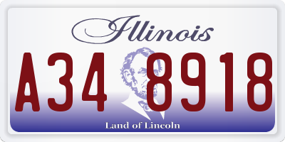 IL license plate A348918