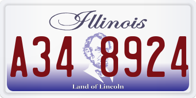 IL license plate A348924