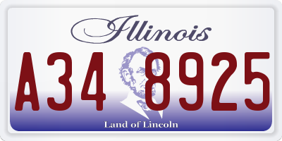 IL license plate A348925