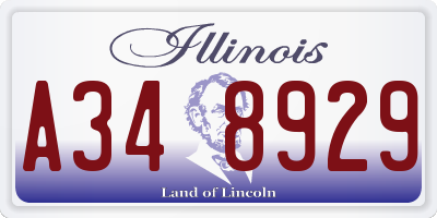 IL license plate A348929