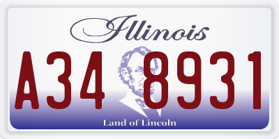 IL license plate A348931