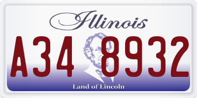 IL license plate A348932