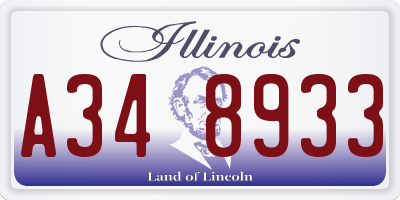 IL license plate A348933