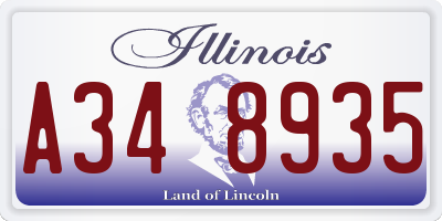 IL license plate A348935