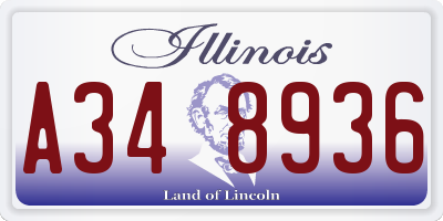 IL license plate A348936