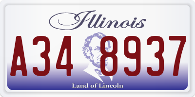 IL license plate A348937