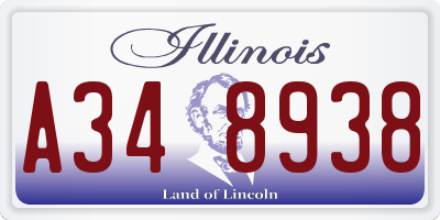 IL license plate A348938