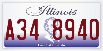 IL license plate A348940