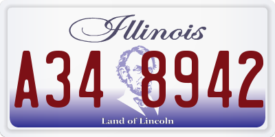 IL license plate A348942