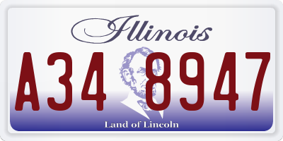 IL license plate A348947