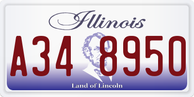 IL license plate A348950