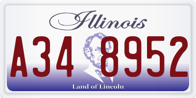 IL license plate A348952