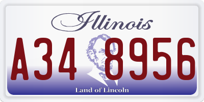 IL license plate A348956
