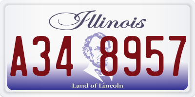 IL license plate A348957