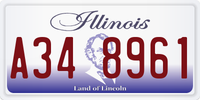IL license plate A348961