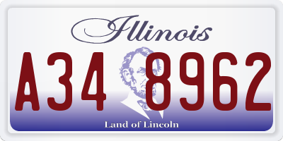 IL license plate A348962