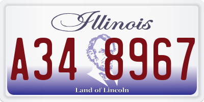 IL license plate A348967