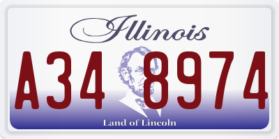 IL license plate A348974