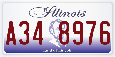 IL license plate A348976