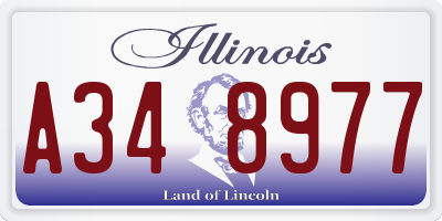 IL license plate A348977