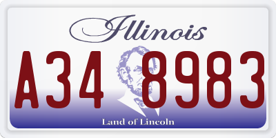 IL license plate A348983