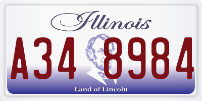 IL license plate A348984