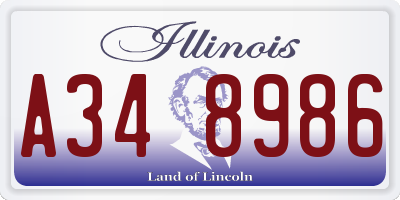 IL license plate A348986