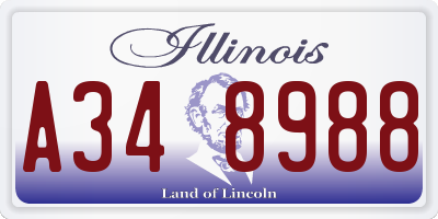 IL license plate A348988