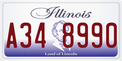 IL license plate A348990