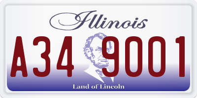IL license plate A349001