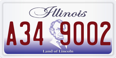 IL license plate A349002