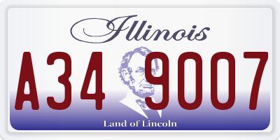 IL license plate A349007