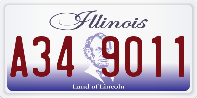 IL license plate A349011