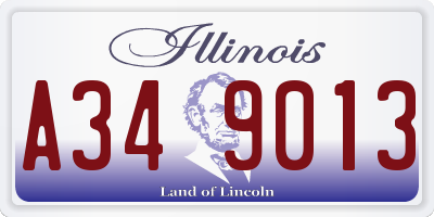 IL license plate A349013