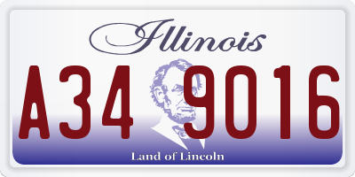 IL license plate A349016