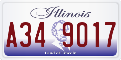 IL license plate A349017