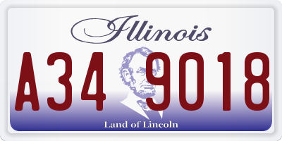 IL license plate A349018