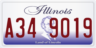 IL license plate A349019