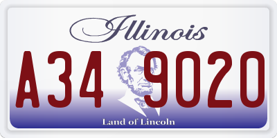 IL license plate A349020