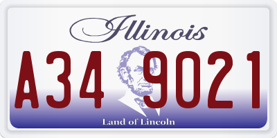 IL license plate A349021