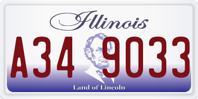 IL license plate A349033