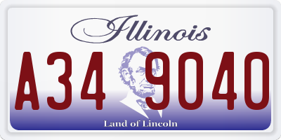 IL license plate A349040