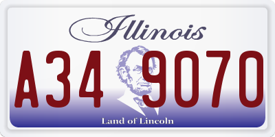 IL license plate A349070