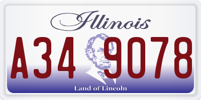 IL license plate A349078