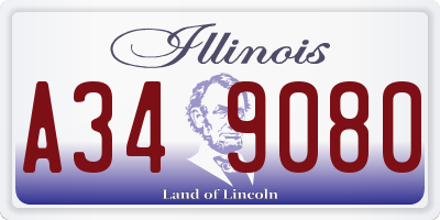 IL license plate A349080