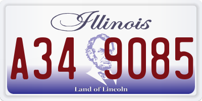 IL license plate A349085
